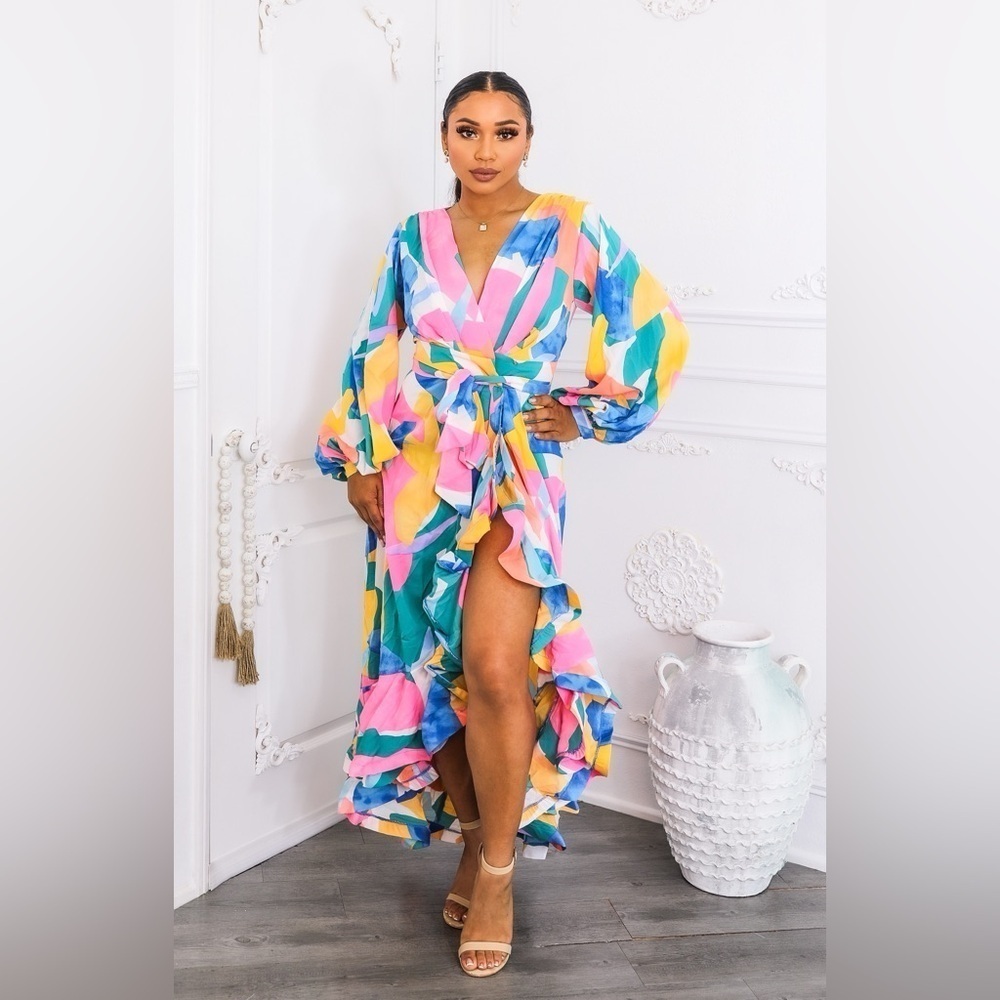 Colorful Abstract Maxi Dress